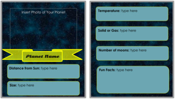 Preview of Create Your Own Planet & Constellation Trading Card Digital Templates