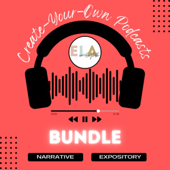 Preview of Create-Your-Own Podcasts Units BUNDLE (Narrative + Expository)