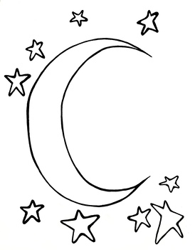 Preview of Create Your Own Poem moon and stars Coloring Page
