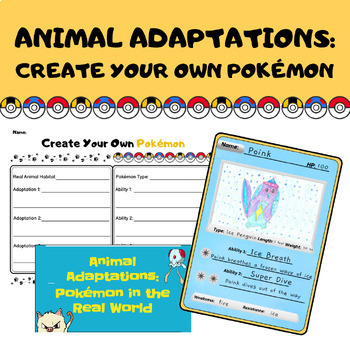 Preview of Create Your Own Pokemon-Animal Adaptations (Full Lesson and Activity!)