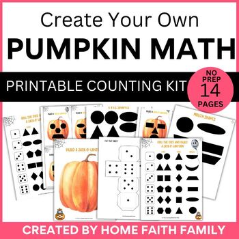 Preview of Create Your Own Pumpkin Math Printable Counting Kit