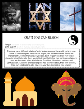 create your own religion assignment examples