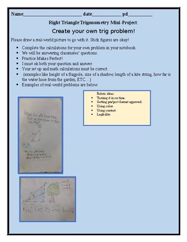 Preview of Create Your Own Right Triangle Trigonometry Problem to Share!