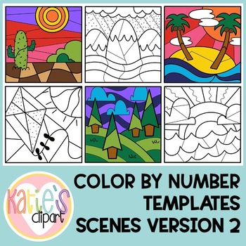 Preview of Create Your Own Scene Color By Number Version 2 Color By Code Clip Art Template