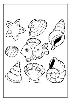 seashell coloring sheet