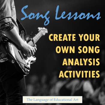 Preview of Song Lyric Analysis EDITABLE Templates — ELA — Worksheets w/ Teaching Guides