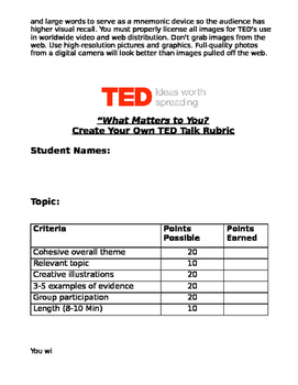 create your own ted talk assignment