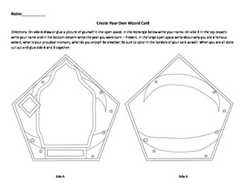 Preview of Create Your Own Wizard Card- Harry Potter and the Sorcerer's Stone