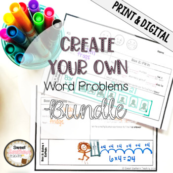 Preview of Create Your Own Word Problems Third Grade Math Activities BUNDLE