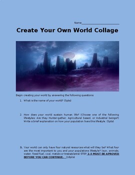 Preview of Create Your Own World, Environmental Project