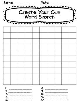 how to make your own word search free