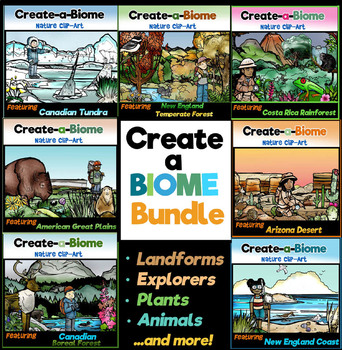 Preview of Create-a-Biome Clip-Art BUNDLE! Landforms, Plants, Wildlife, and MORE!