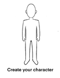 Create a Character Design Template and coloring sheet, How