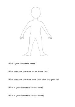 Preview of Create a Character Worksheet
