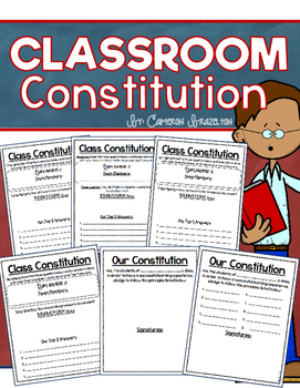Preview of Create a Class Constitution Classroom Rules Back to School Group Activity