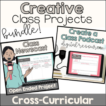 Preview of Create a Class Podcast and Classroom Newscast BUNDLE | No Prep Digital Projects
