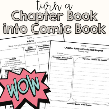 Preview of Create a Comic Book Based on a Chapter Book Project | Novel Study Project
