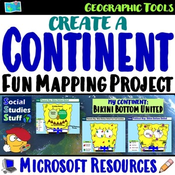 Preview of Create a Continent World Map Project | FUN Geography Skills PBL | Microsoft