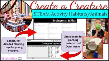 Preview of Create a Creature STEM Activity (Habitats and Animal Adaptations)