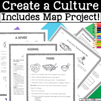 Preview of Create a Culture Project & Create Your Own Country Maps - Bundle