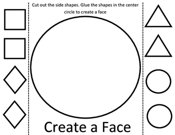 Preview of Create a Face Fine Motor Skills Cutting Activity