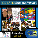 Create-a-Face! Student Avatars Clip-Art! Face, Hair, Eyes,