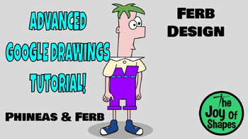 Preview of Create a Ferb Design: Advanced STEAM Lesson for Google Drawings Digital Art