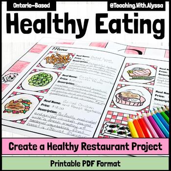 Preview of Create a Healthy Restaurant Project | Healthy Eating Activity | Nutrition Task