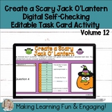 Create a Jack O'Lantern Self-Checking Task Card Template D