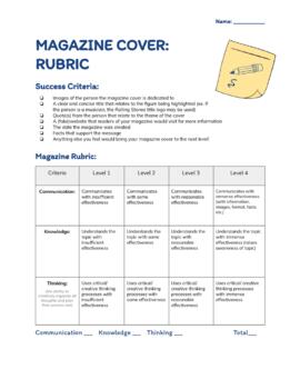 Preview of Create a Magazine Cover Rubric