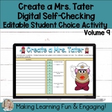 Create a Mrs. Tater Self-Checking Template Digital Resourc