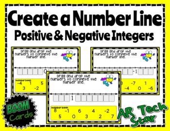 Preview of Create a Number Line with Positive and Negative Integers Boom Cards