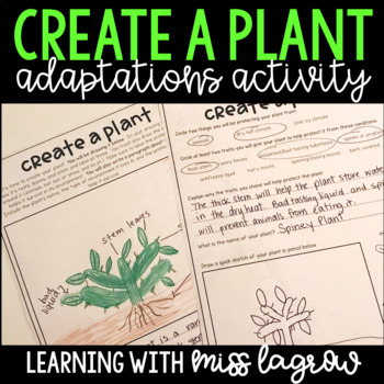 Preview of Create a Plant Adaptations Project and Science Activity