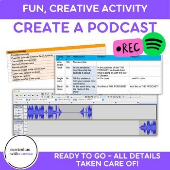 Preview of Create a Podcast BUNDLE - Script, Audio Template, Example Ready to Go!