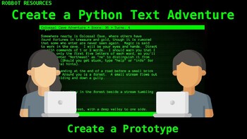 Preview of Create a Python Text Adventure || Part 3: Create a Prototype