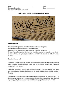 Preview of Create a School Constitution - Group Project Packet