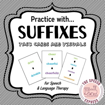 Preview of Practice with Suffixes: Task Cards for Middle School Speech and Language