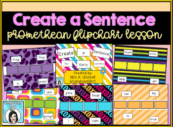 Preview of Create a Sentence Promethean Flipchart Lesson for Early Learners