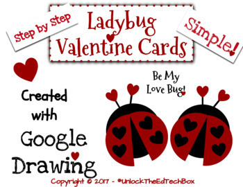 Preview of Create a Simple Ladybug Valentine Card in Google Slides or Google Drawing