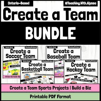 Preview of Create a Sports Team Bundle | Build a Biz | Sports Writing | Sports Activities