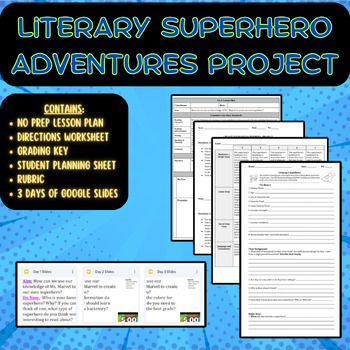 Preview of Create a Superhero Fun & Creative Project Lesson Plan Worksheet 