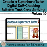 Create a Superhero Tater Self-Checking Task Card Template 