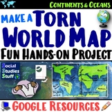 Create a Torn World Map Project | Continents, Oceans, Line