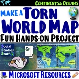 Create a Torn World Map Project | Continents Oceans Lines 