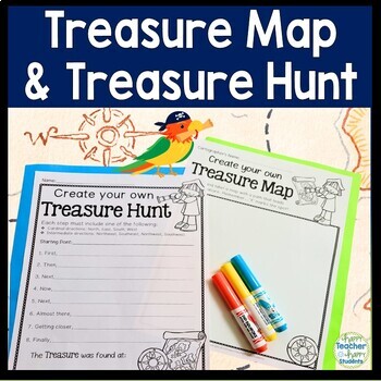 Preview of Make a Treasure Map & Treasure Hunt: Cardinal & Intermediate Directions Activity