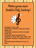 Create a Treble Clef Turkey - a fun music class activity f