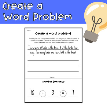 Preview of Create a Word Problem 