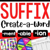 Suffix Literacy Center (-ment, -able, -ion) Vocabulary and