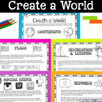 Preview of Create a Culture and a World - Social Studies Project for Enrichment & Elective