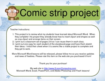 Preview of Create a comic strip with Microsoft Word